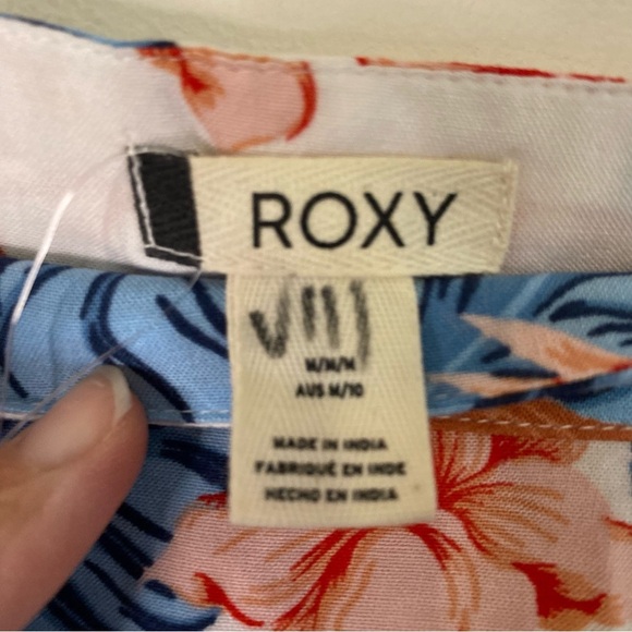 NWT Floral Roxy Mini Wrap Tropical Skirt Beachy Vacation Size Medium Preppy 90s - Picture 6 of 12